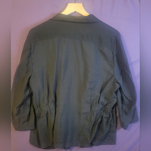 Chico's Lightweight  Black Open Front 3/4 Sleeve Jacket. Size 3 ( XL 16) - Picture 4 of 6
